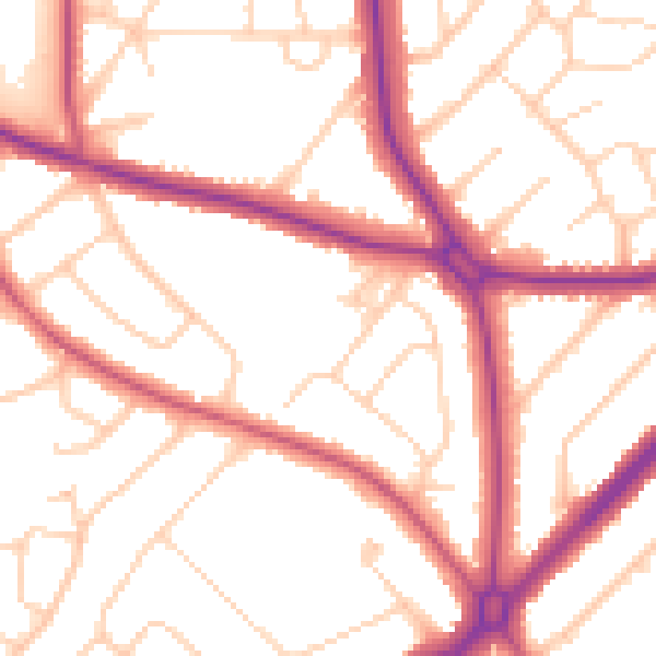 Daytime road noise heatmap for S60 3NU