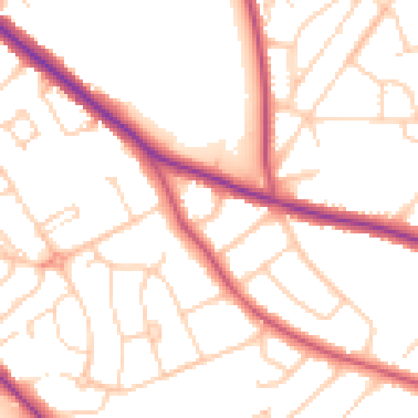 Daytime road noise heatmap for S60 3PL