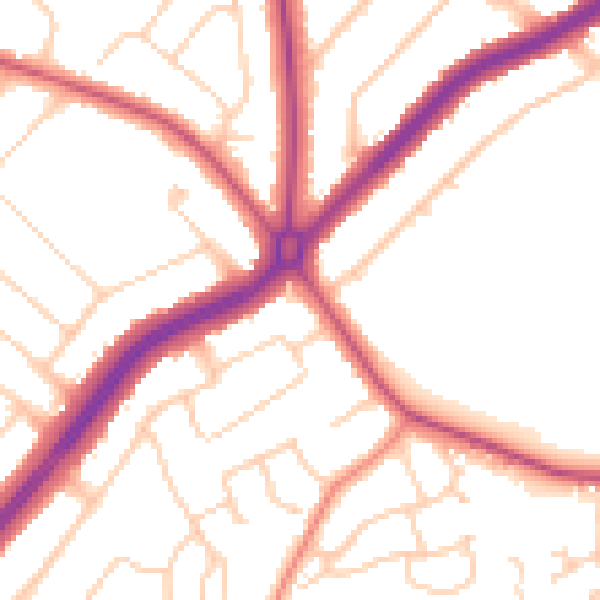 Daytime road noise heatmap for S60 4AA