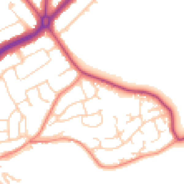 Daytime road noise heatmap for S60 4AG