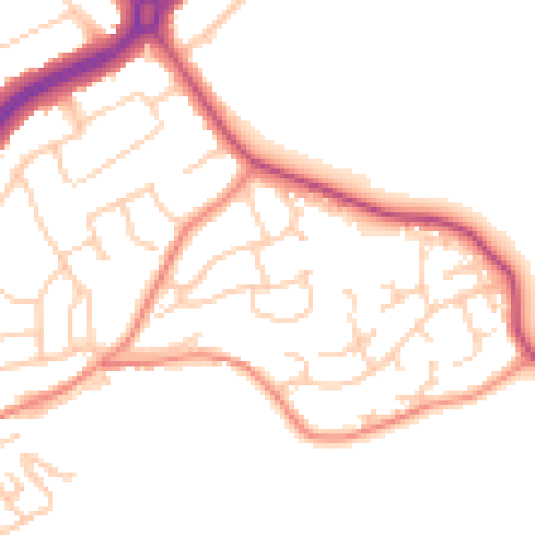 Daytime road noise heatmap for S60 4AL