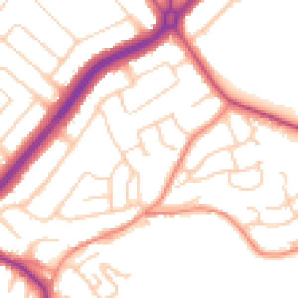Daytime road noise heatmap for S60 4AZ