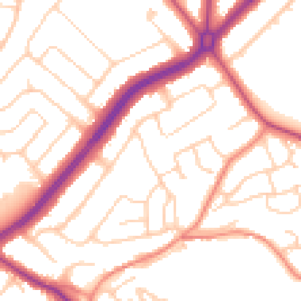 Daytime road noise heatmap for S60 4BA
