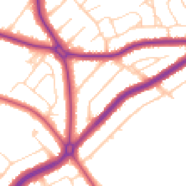Daytime road noise heatmap for S60 4BL