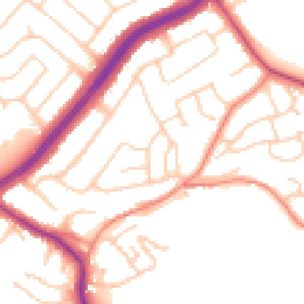 Daytime road noise heatmap for S60 4DY