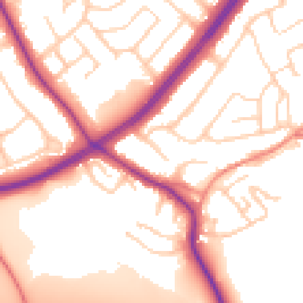 Daytime road noise heatmap for S60 4EF