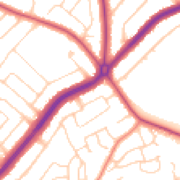 Daytime road noise heatmap for S60 4EW