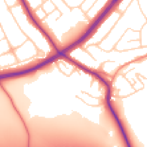 Daytime road noise heatmap for S60 4EY