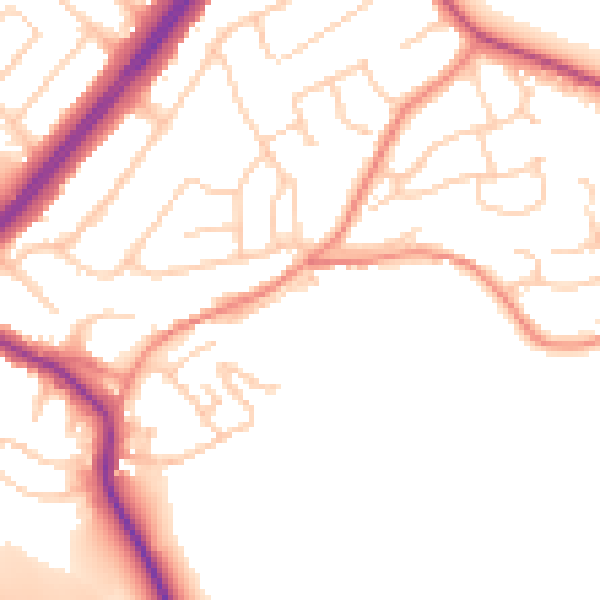 Daytime road noise heatmap for S60 4JE