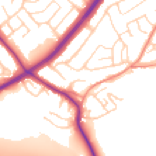 Daytime road noise heatmap for S60 4JH