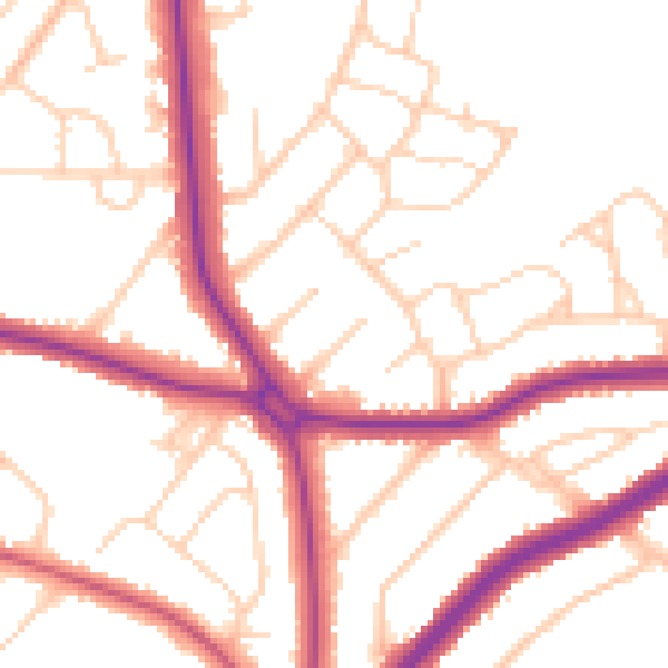 Daytime road noise heatmap for S60 4JL