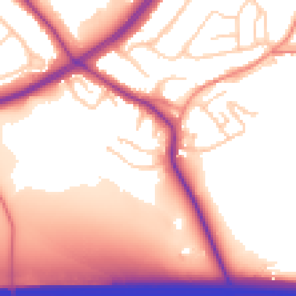 Daytime road noise heatmap for S60 4JQ