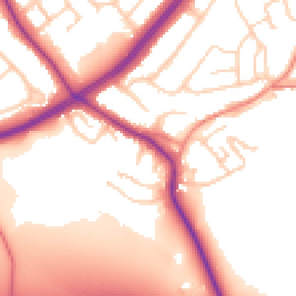 Daytime road noise heatmap for S60 4JT