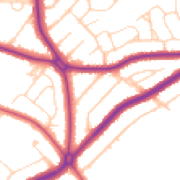Daytime road noise heatmap for S60 4LE