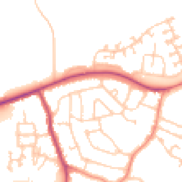 Daytime road noise heatmap for S60 5AX