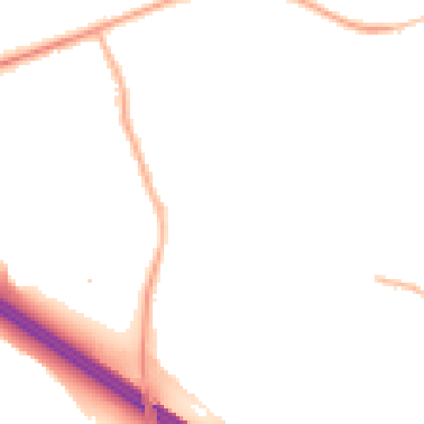 Night-time road noise heatmap for S60 5BP