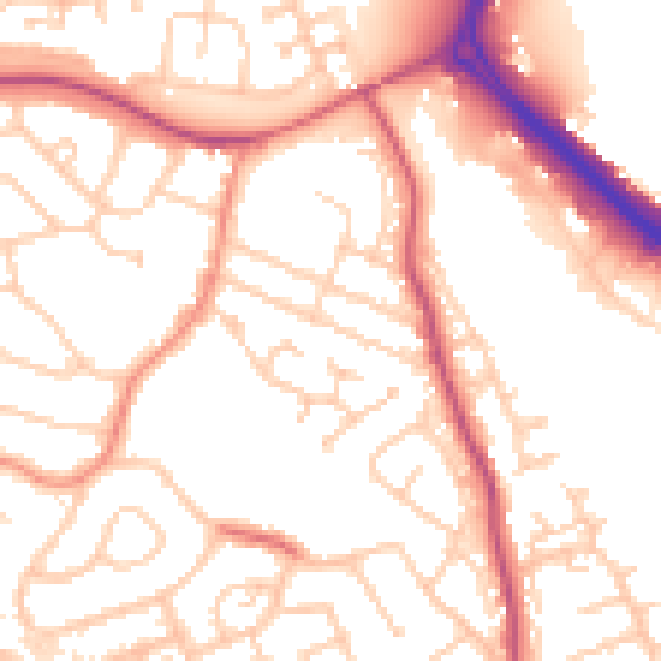 Daytime road noise heatmap for S60 5DD