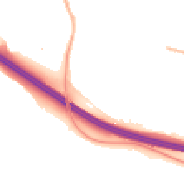 Night-time road noise heatmap for S60 5EU