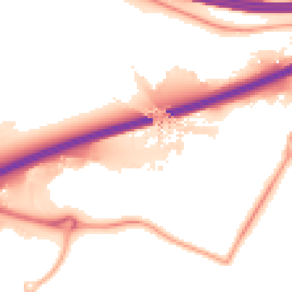 Night-time road noise heatmap for S60 5GG