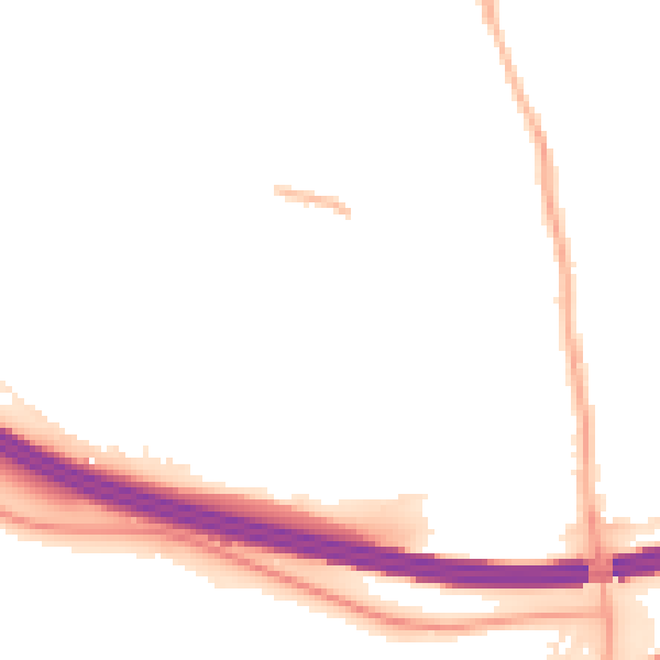 Night-time road noise heatmap for S60 5HU