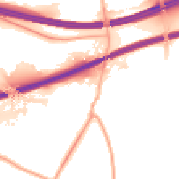 Night-time road noise heatmap for S60 5JG