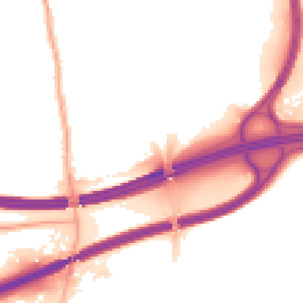 Night-time road noise heatmap for S60 5LD