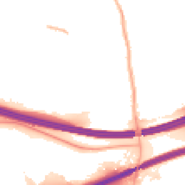 Night-time road noise heatmap for S60 5LY