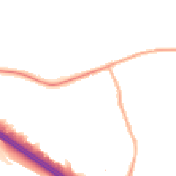 Night-time road noise heatmap for S60 5NY