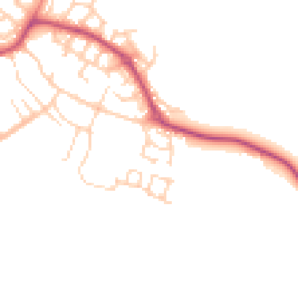 Daytime road noise heatmap for S60 5QJ