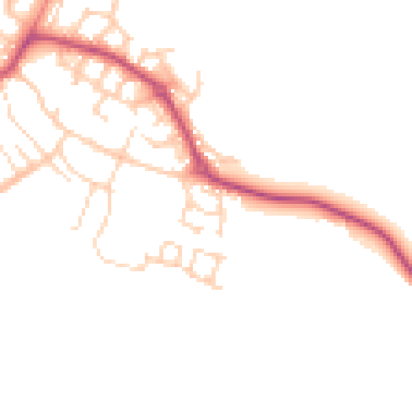 Daytime road noise heatmap for S60 5QL