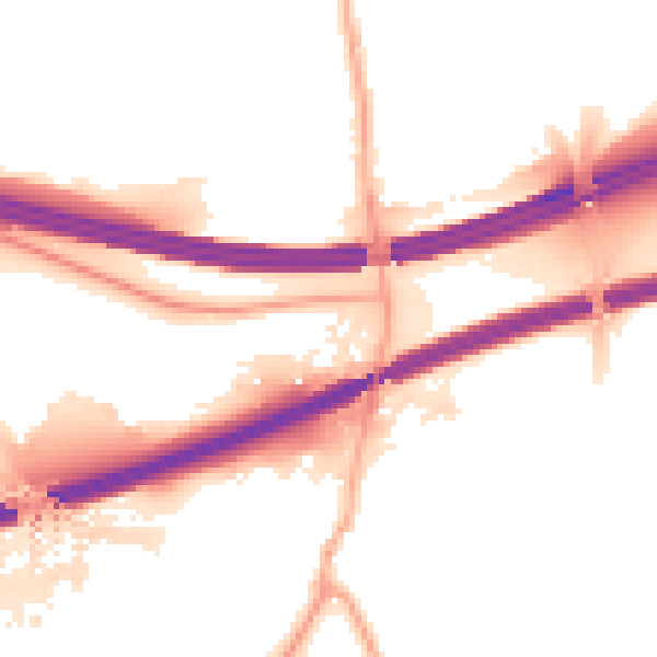 Night-time road noise heatmap for S60 5SH