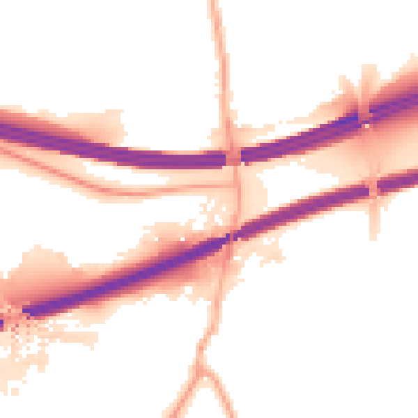 Night-time road noise heatmap for S60 5SJ