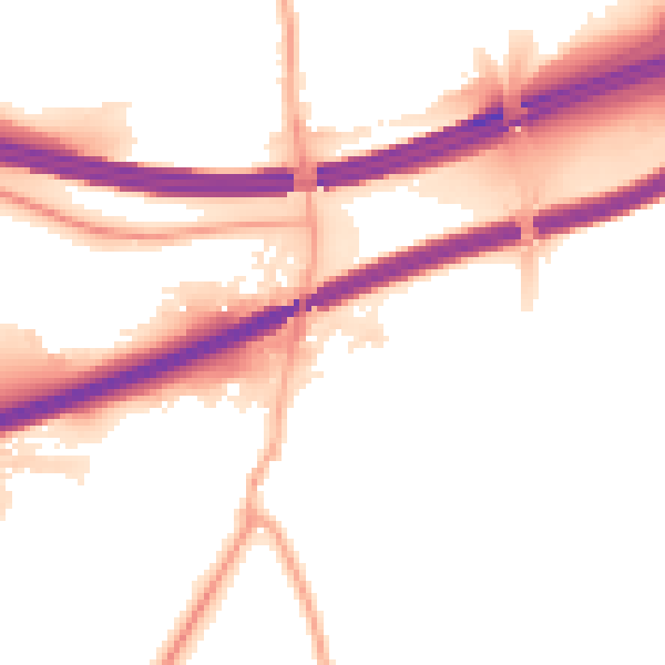 Night-time road noise heatmap for S60 5SN