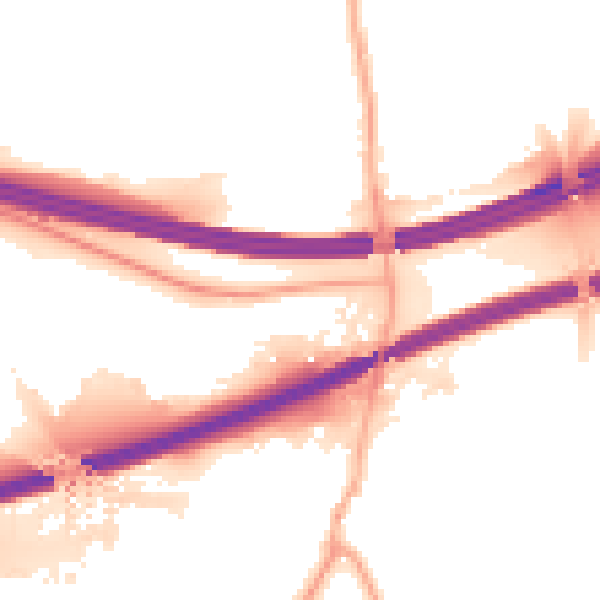 Night-time road noise heatmap for S60 5SQ