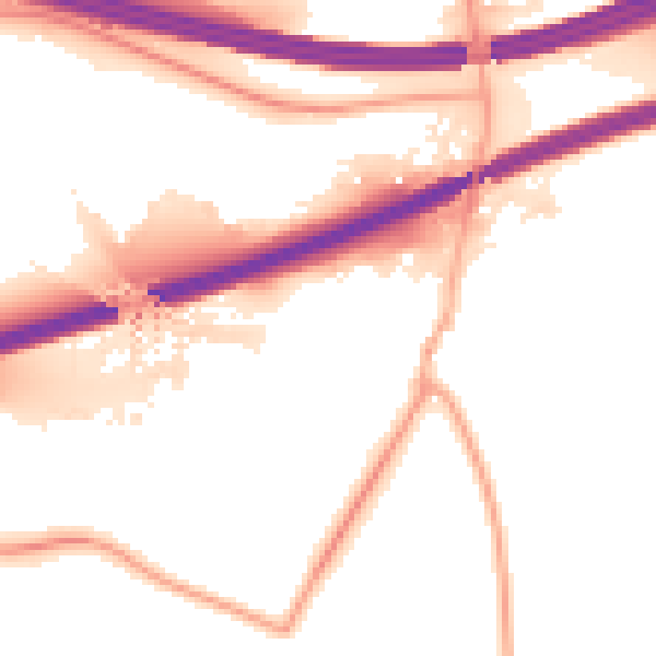 Night-time road noise heatmap for S60 5ST