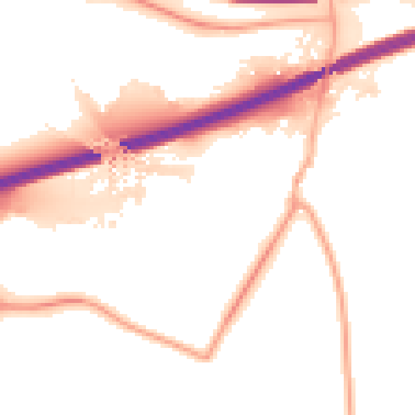 Night-time road noise heatmap for S60 5SZ