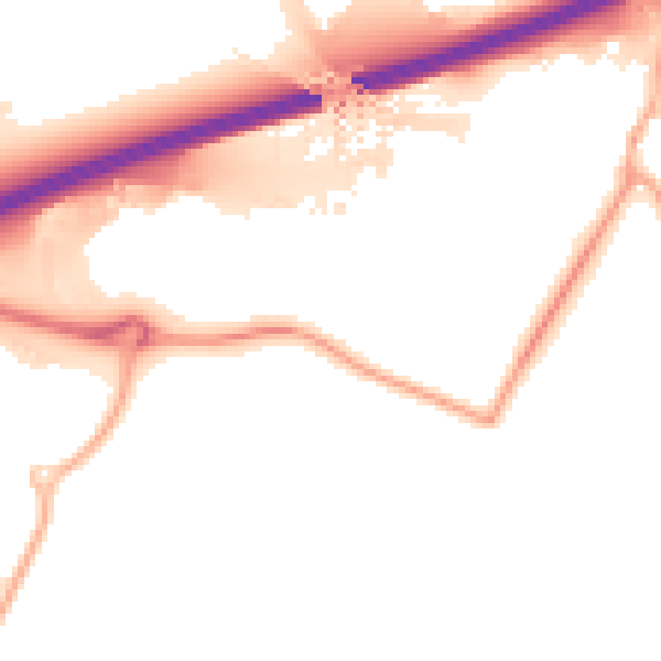 Night-time road noise heatmap for S60 5TB