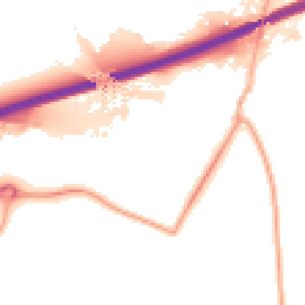 Night-time road noise heatmap for S60 5TF