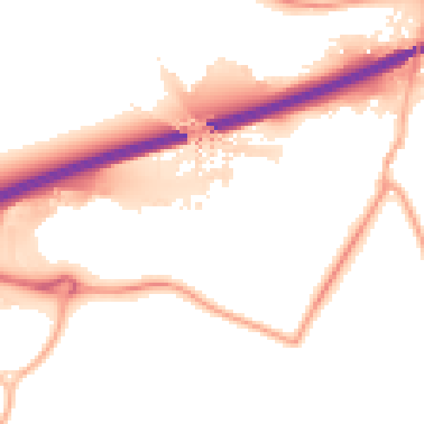 Night-time road noise heatmap for S60 5TL