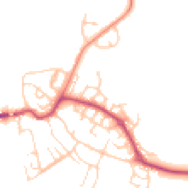 Daytime road noise heatmap for S60 5TS