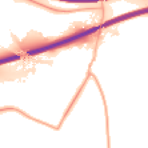 Night-time road noise heatmap for S60 5TT