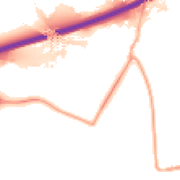 Night-time road noise heatmap for S60 5TX