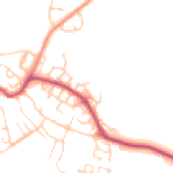 Daytime road noise heatmap for S60 5UN