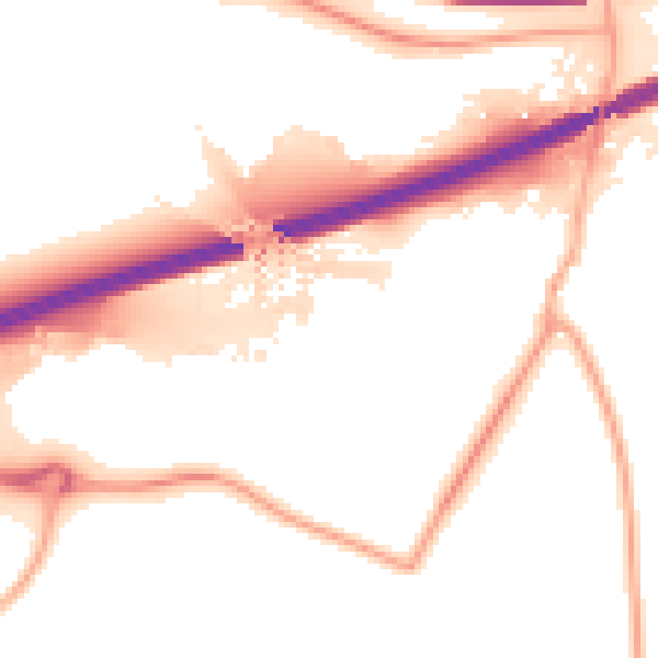 Night-time road noise heatmap for S60 5UR
