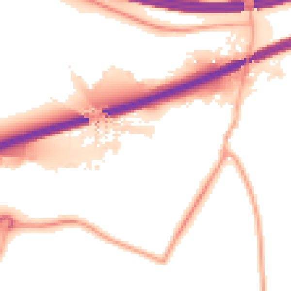 Night-time road noise heatmap for S60 5US