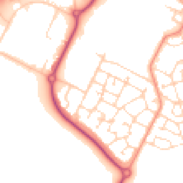 Daytime road noise heatmap for S60 8AE