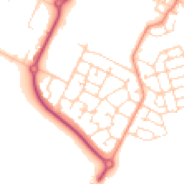 Daytime road noise heatmap for S60 8AF