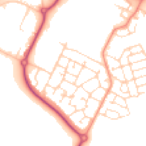 Daytime road noise heatmap for S60 8AG
