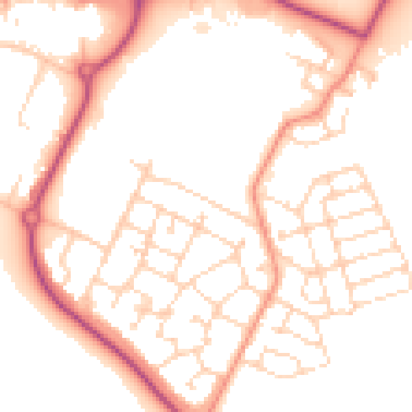 Daytime road noise heatmap for S60 8AS