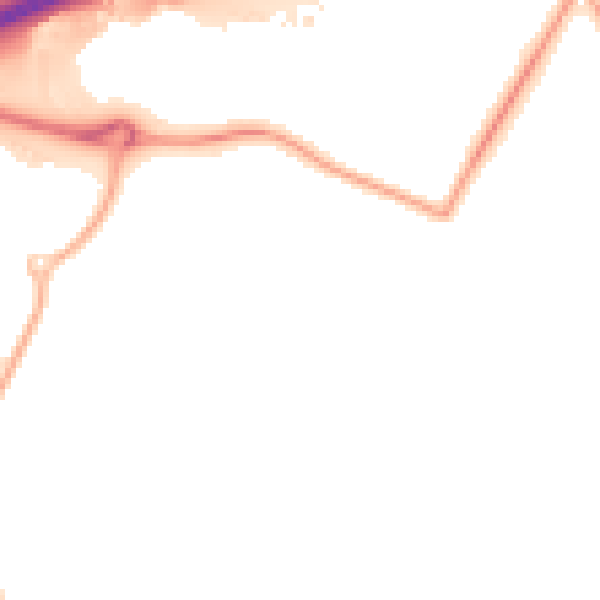 Night-time road noise heatmap for S60 8DN